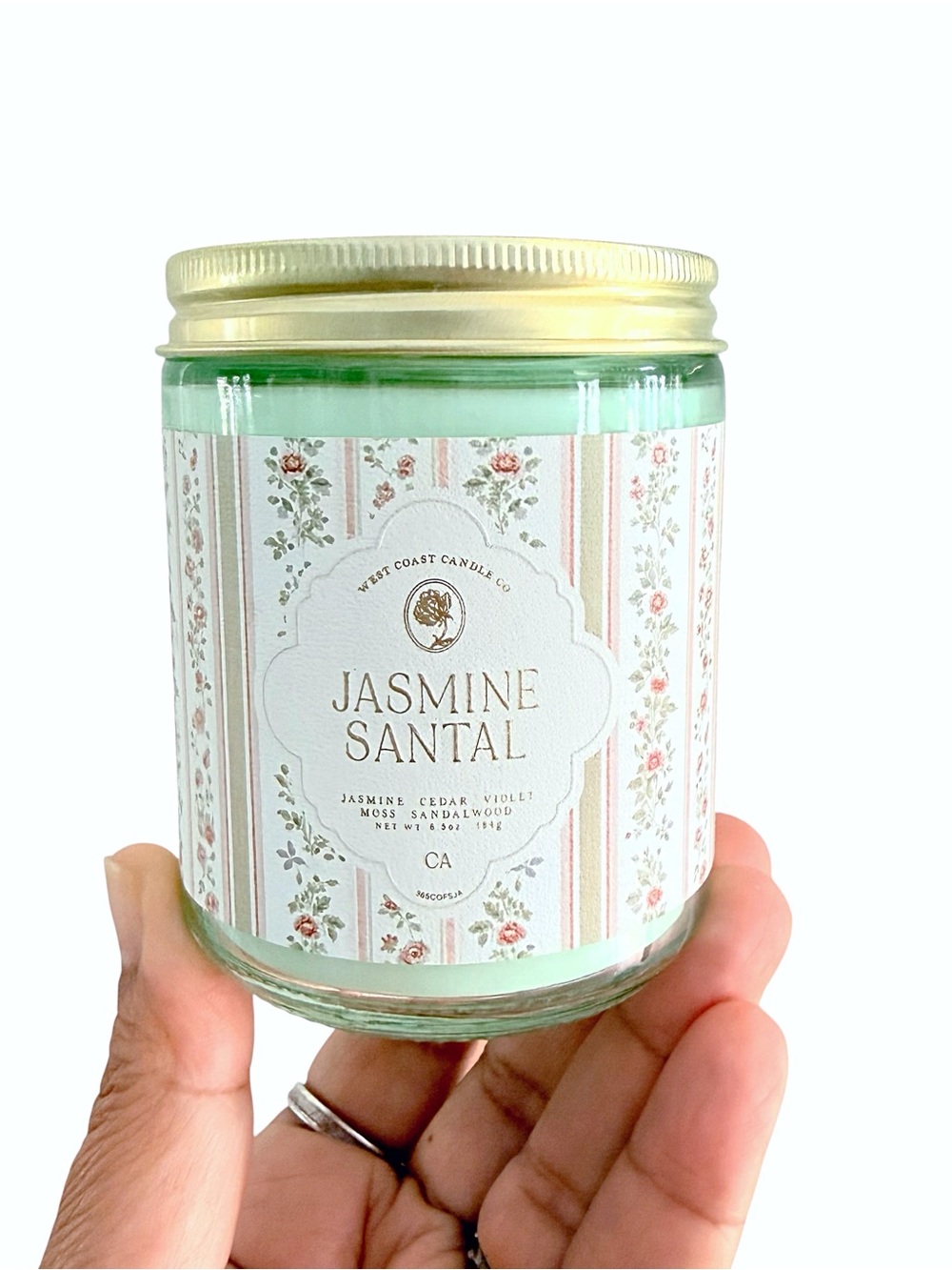 Leoben Company Jasmine Santal Scented Candle - Light Green